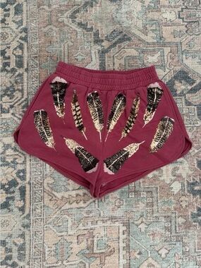 QUEEN OF SPARKLES Feather Shorts XS